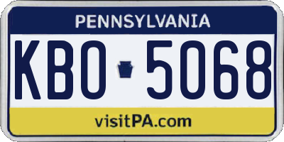 PA license plate KBO5068