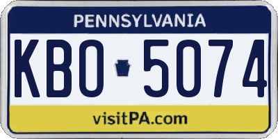 PA license plate KBO5074
