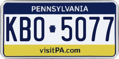 PA license plate KBO5077