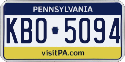 PA license plate KBO5094