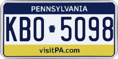 PA license plate KBO5098
