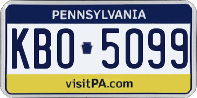 PA license plate KBO5099