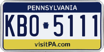 PA license plate KBO5111