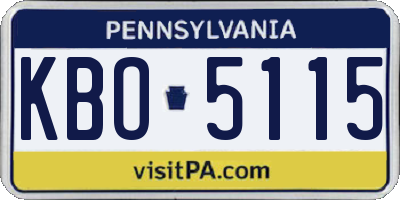 PA license plate KBO5115