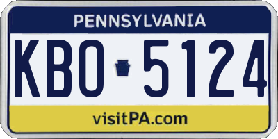 PA license plate KBO5124