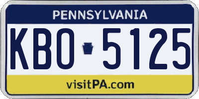 PA license plate KBO5125