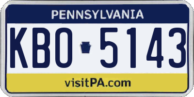PA license plate KBO5143