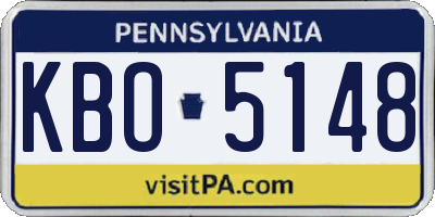 PA license plate KBO5148