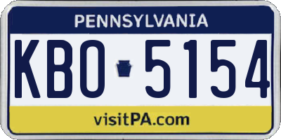 PA license plate KBO5154