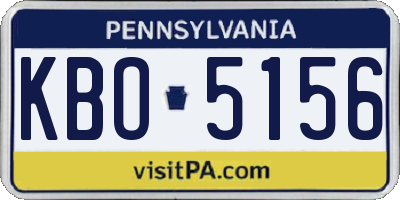 PA license plate KBO5156
