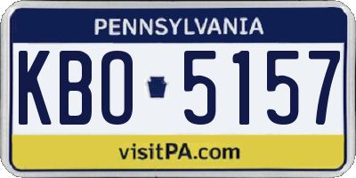 PA license plate KBO5157