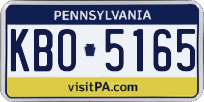PA license plate KBO5165