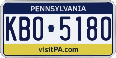 PA license plate KBO5180