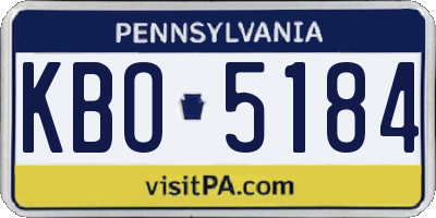 PA license plate KBO5184