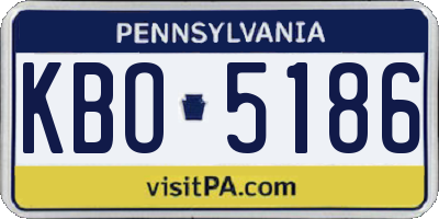 PA license plate KBO5186