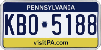 PA license plate KBO5188