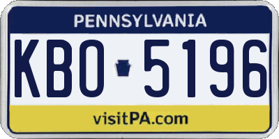 PA license plate KBO5196