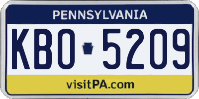 PA license plate KBO5209