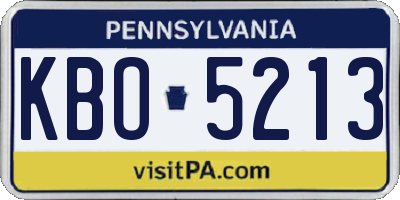 PA license plate KBO5213