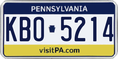 PA license plate KBO5214