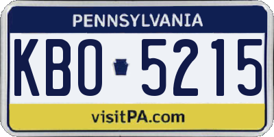 PA license plate KBO5215