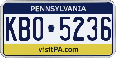 PA license plate KBO5236