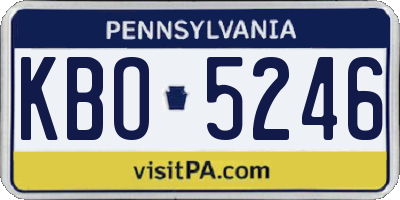 PA license plate KBO5246