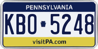 PA license plate KBO5248