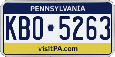 PA license plate KBO5263