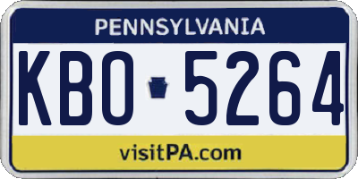 PA license plate KBO5264