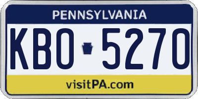 PA license plate KBO5270
