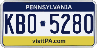 PA license plate KBO5280