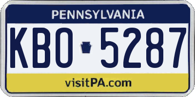 PA license plate KBO5287