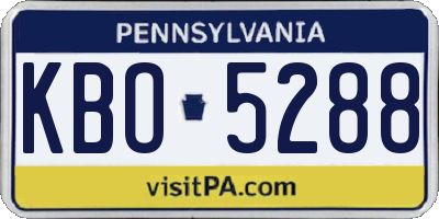 PA license plate KBO5288