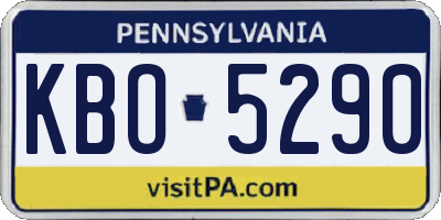 PA license plate KBO5290