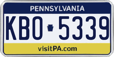 PA license plate KBO5339