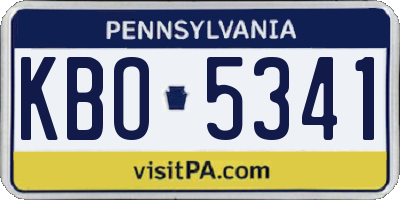 PA license plate KBO5341