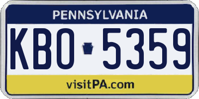 PA license plate KBO5359