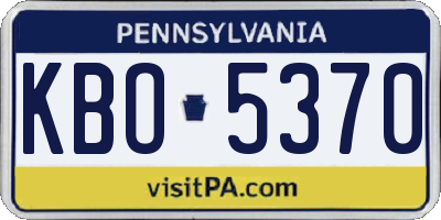 PA license plate KBO5370