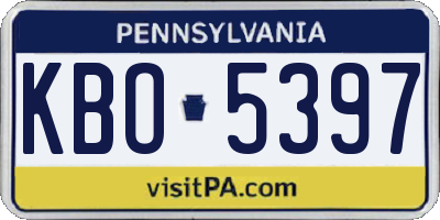PA license plate KBO5397