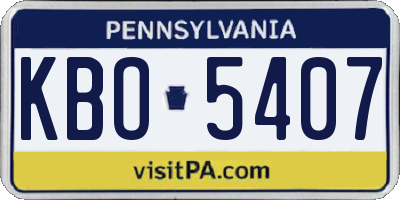 PA license plate KBO5407