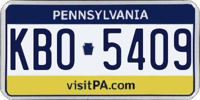 PA license plate KBO5409