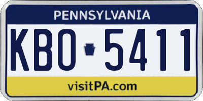 PA license plate KBO5411