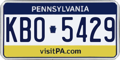 PA license plate KBO5429