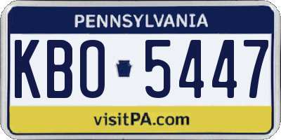 PA license plate KBO5447