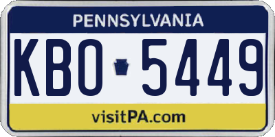 PA license plate KBO5449