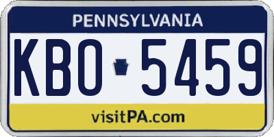 PA license plate KBO5459