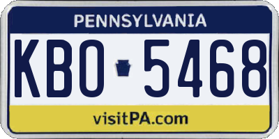 PA license plate KBO5468