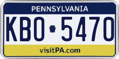 PA license plate KBO5470