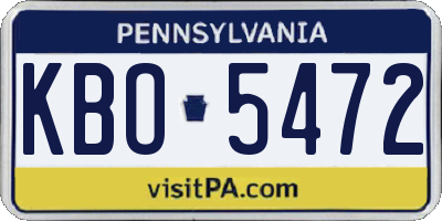 PA license plate KBO5472